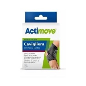 Actimove Cavigliera L Black Con Fascia Elastica