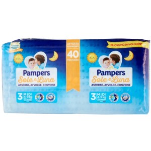 Pampers Sole/Luna Doppio 3 Midi 4-9Kg 40Pz