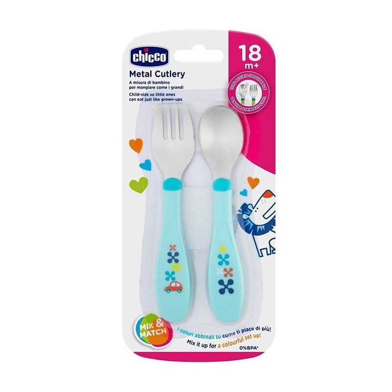 Chicco Posatine Inox 18M+ Azzurro/Verde
