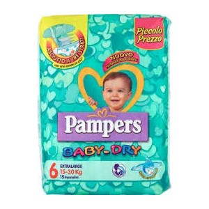 Pampers Baby Dry 15-30 Extralarge Tg 6 Pz 13