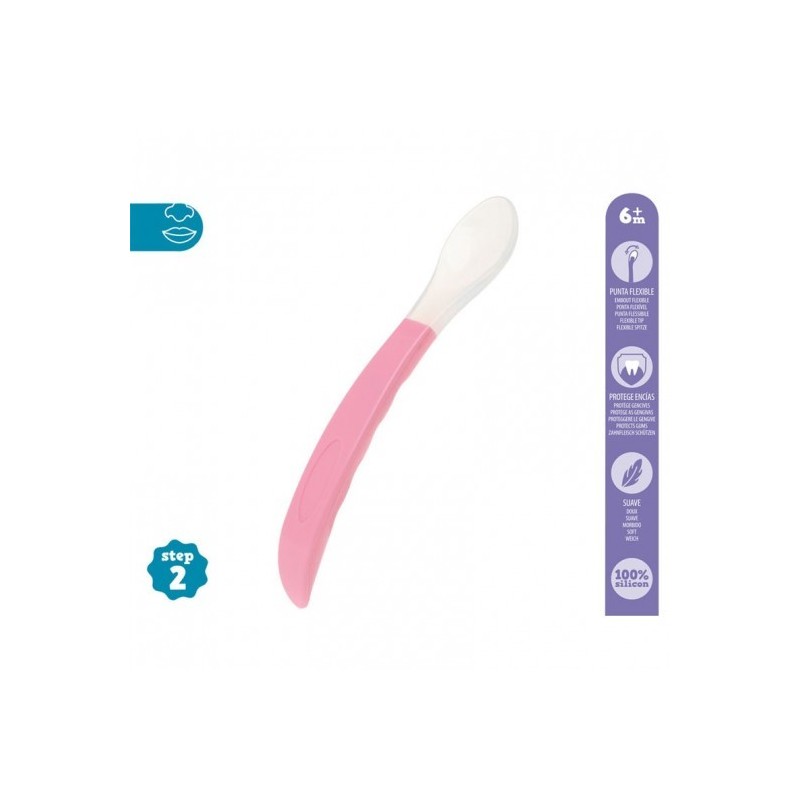 Kiokids Cucchiaio Silicone Rosa