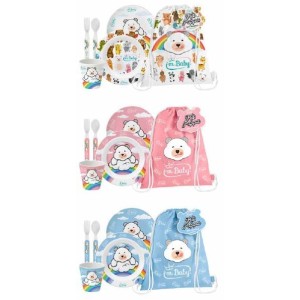 I'm Baby Kit Pappa Melamina Con Zainetto 4Pz Assortito