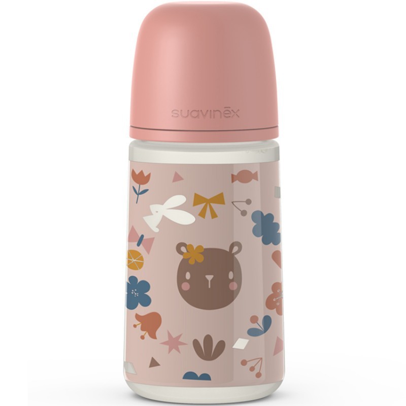 Biberon 270Ml Silicone Sx Pro Rosa Forest Suavinex