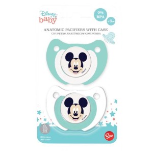 Disney Baby Set 2Pz Succhietti Silic.6M+ Mickey Art.