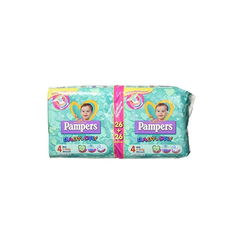 Pampers Baby Dry 4 Pacco Convenienza Maxi 7-18Kg 48Pz