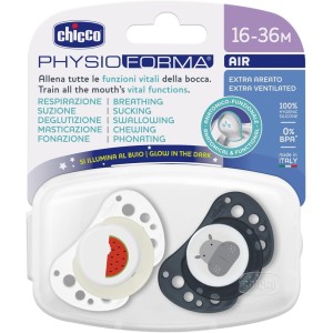 Chicco Succhietto Air Blu Lumi Silicone 16-36M 2Pz