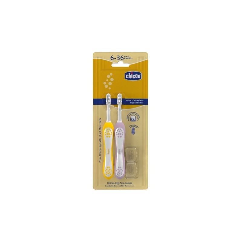 Chicco Combo Spazzolini Lilla-Senape 6-36 Mesi