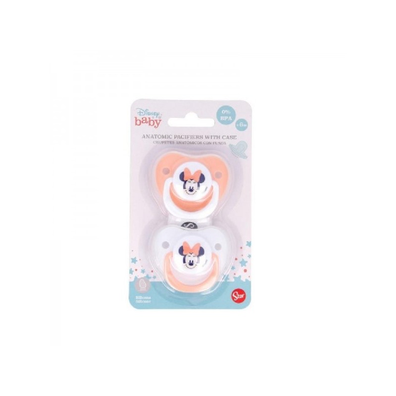 Disney Baby Set 2Pz Succhietti Silic.6M+ Minnie Art.