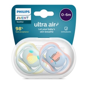 Avent 2 Succhietti Ultra Air 0-6M Maschio Ananas Pappagallo