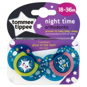 Tommee Tippee Succhietti Night Time Ortodontic 18-36M 2Pz
