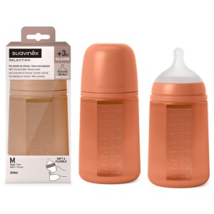 Suavinex Selection Biberon Silicone 240Ml Orange Sunset Flu