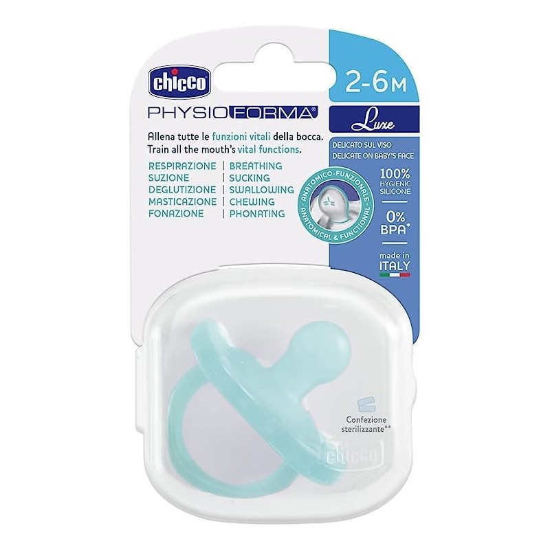 Chicco Gommotto Physio Forma Soft Luxe 2-6M 1Pz Verde Chicco Gommotto Physio Forma Soft Luxe 2-6M 1Pz Verde