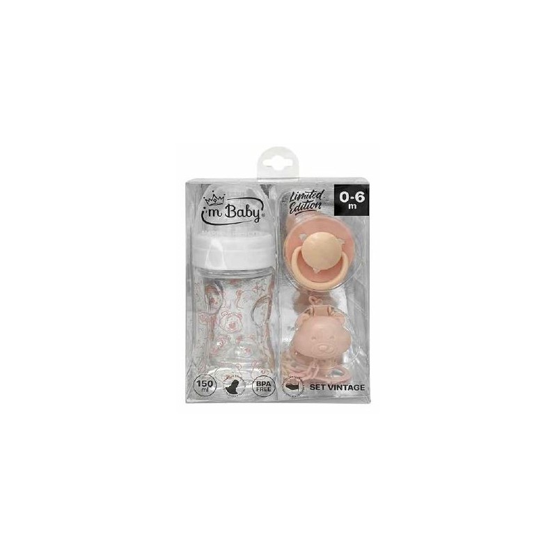 I'm Baby Set Vintage 0-6M Biberon Succhietto E Catenel
