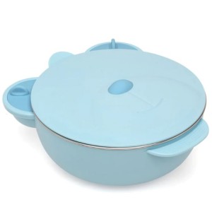 Kiokids Ciotola Termica C/Coperchio Acciaio Inox 450Ml Blu