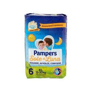 Pampers Sole/Luna Tg.6 Pannolino Extralarge 15/30 Kg 13 Pz