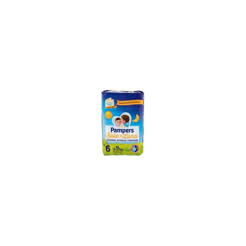 Pampers Sole/Luna Tg.6 Pannolino Extralarge 15/30 Kg 13 Pz