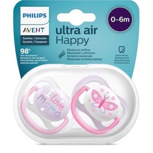 Avent 2 Succhietti Ultra Air 0-6Mesi Femmina Mama