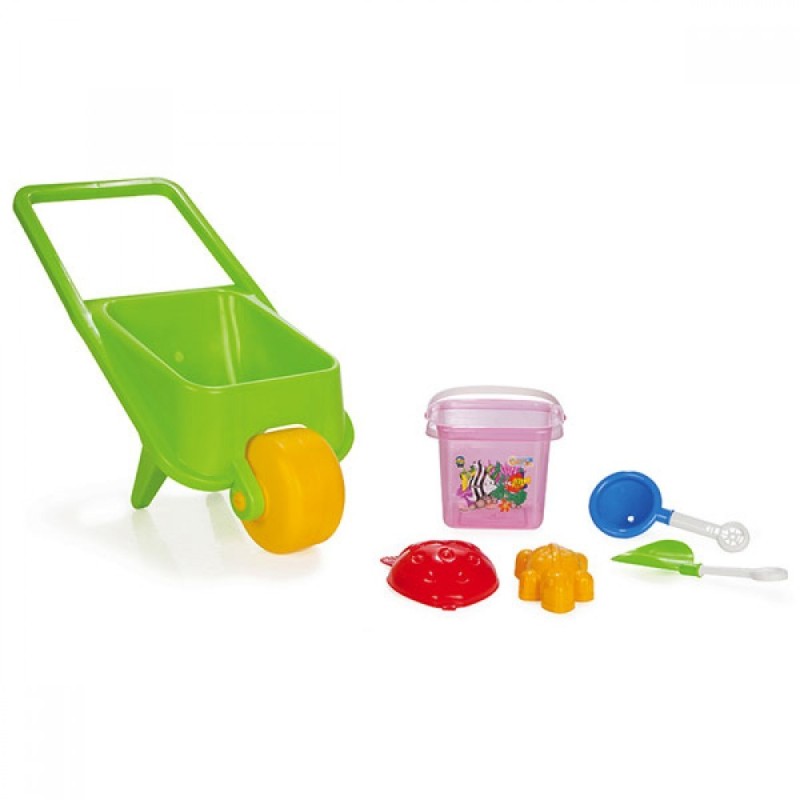 Pilsan Set Gioco Sabbia Carriola Con 5 Accessori Verde