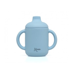 Kiokids Tazza Silicone Azzurra 120Ml Con Manici