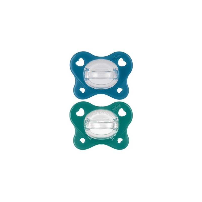 Chicco Gommotto Physio Dual Soft Blu 16-36M 2Pz