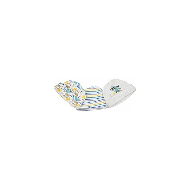 Cangaroo Cuffia Cotone Neonata 3Pz Blu Moni