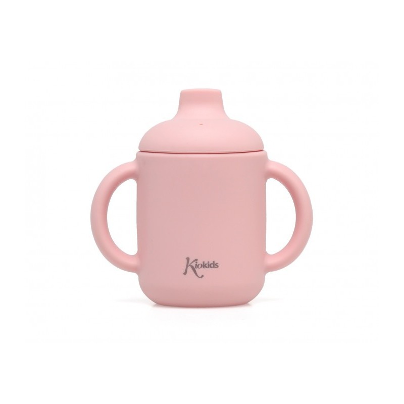Kiokids Tazza Silicone Rosa 120Ml Con Manici 4M+