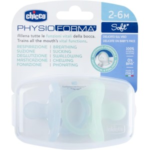 Chicco Gommotto Physio Soft Azzurro 2-6M 2Pz