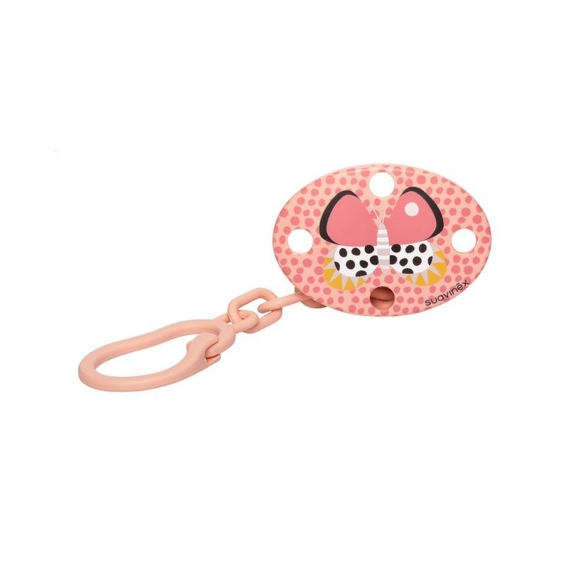 Suavinex Clip Ovale Butterfly Rosa Pesca