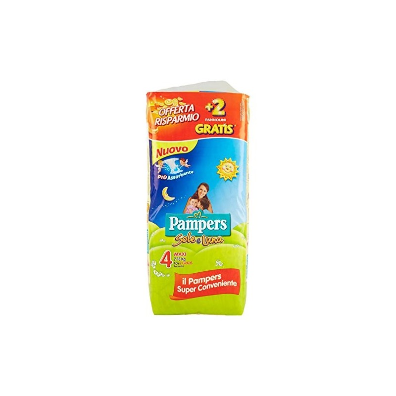 Pampers Sole/Luna Doppio 4 Maxi 7-18Kg 34Pz