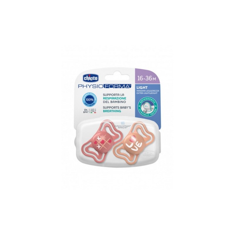 Chicco Succhietto Light Bimba 16-36M 2Pz Silicone