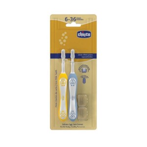Chicco Combo Spazzolini Indaco-Senape 6-36 Mesi
