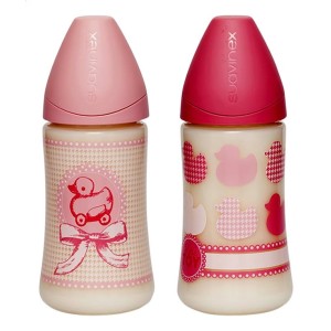 Suavinex Biberon 270Ml Anatomico Silicone 1M Rosa