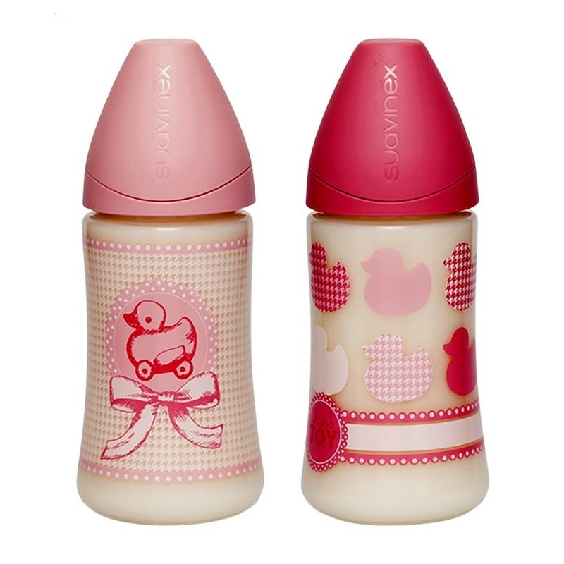 Suavinex Biberon 270Ml Anatomico Silicone 1M Rosa