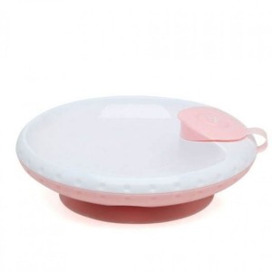 Kiokids Piatto Termico Con Ventosa Rosa