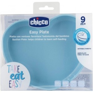 Chicco Piatto Cuore C/Ventosa Silicone Blu