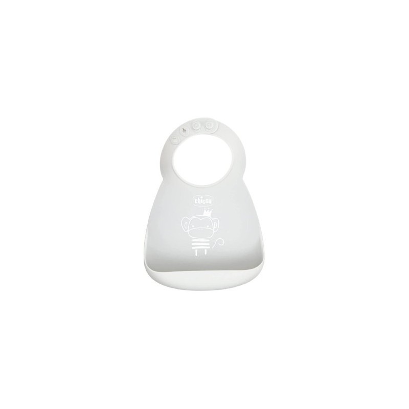 Chicco Bavaglino Silicone Con Tasca Grigio Chicco Bavaglino Silicone Con Tasca Grigio