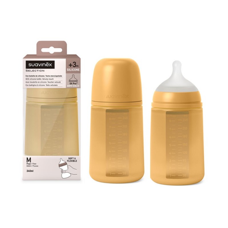 Suavinex Selction Biberon Silicone 240Ml Mango Flusso M