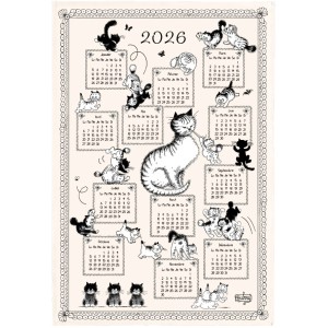 Strofinaccio Dubout Calendrier chatons 2026 Écru 48 X 72