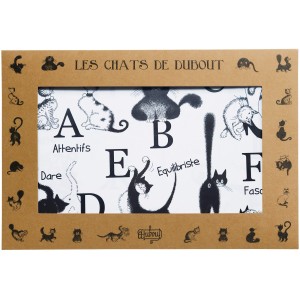 Set di 4 tovagliette Dubout Abécédaire Noir/Blanc 30 X 45
