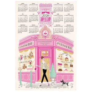 Strofinaccio Façade pâtisserie Calendrier 2026 Écru 48 X 72