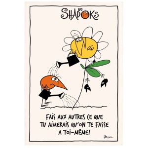 Strofinaccio Shadoks Fais aux autres Écru 48 X 72
