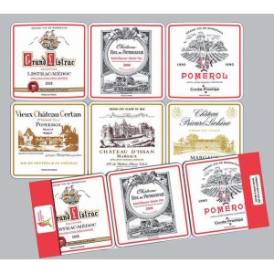 Set di 6 sottobicchieri Bordeaux Assortis 10 X 10
